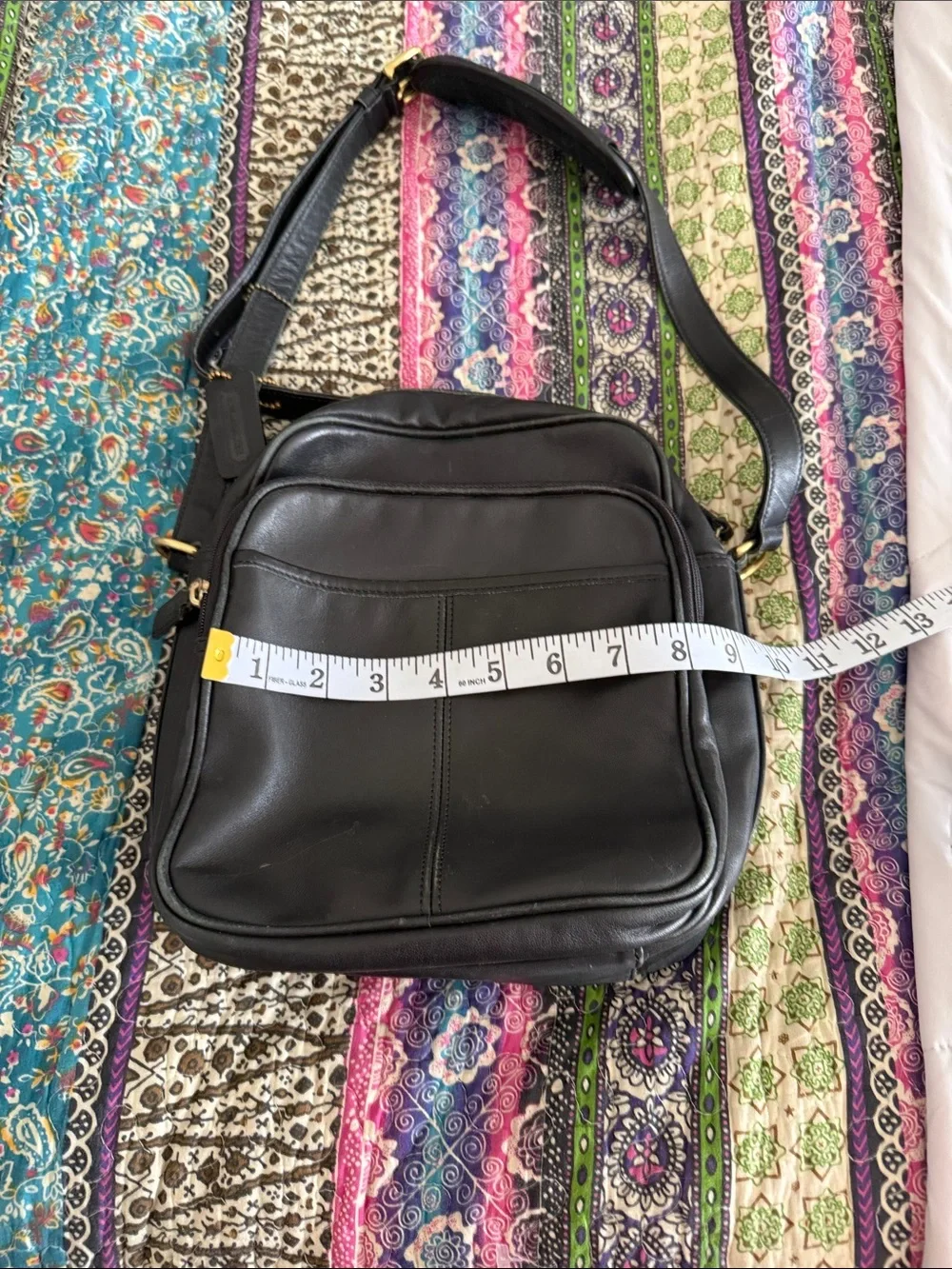 Coach Black Leather Messenger Crossbody Bag